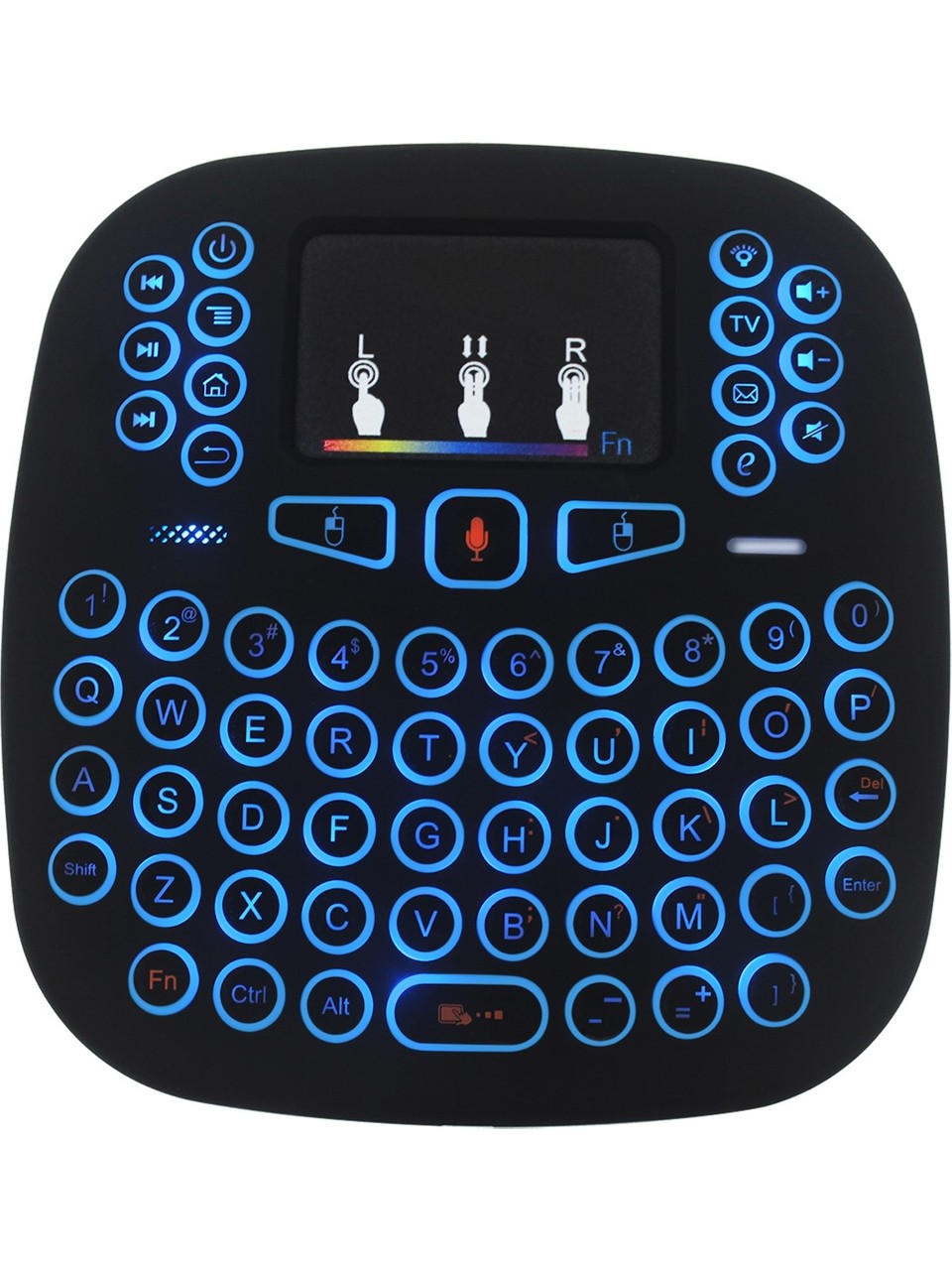 Bilişim Burada 2-4GHZ I18 Mini Kablosuz Touch Pad Işıklı Klavye